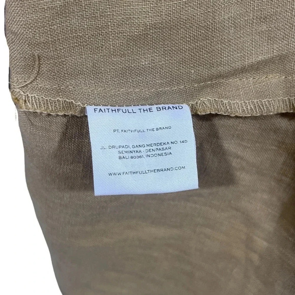 FAITHFULL THE BRAND Camel plain oat
Linen Button Front Mini Dress Small - Picture 8 of 10